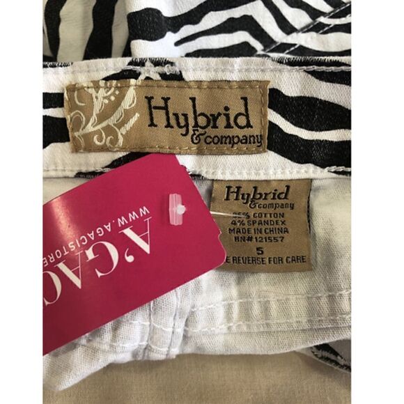 Hybrid & Company Low Rise Black White Zebra Print Cotton Shorts Size 5 - Picture 7 of 10